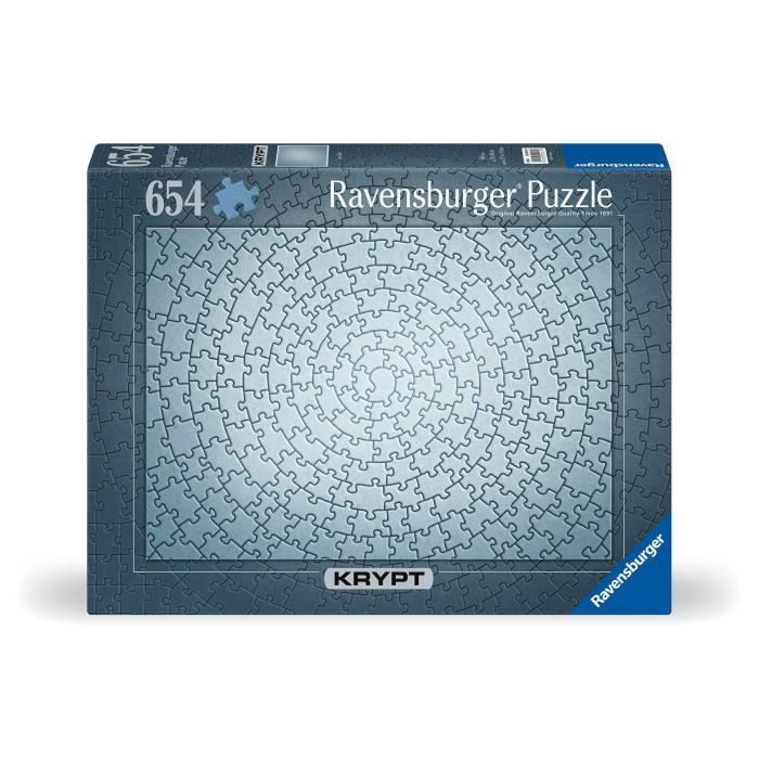 Puzzle 654 pieces Krypt Silver, Adultes &amp; enfants des 14 ans, Challenge monochrome, 12000071, Ravensburger