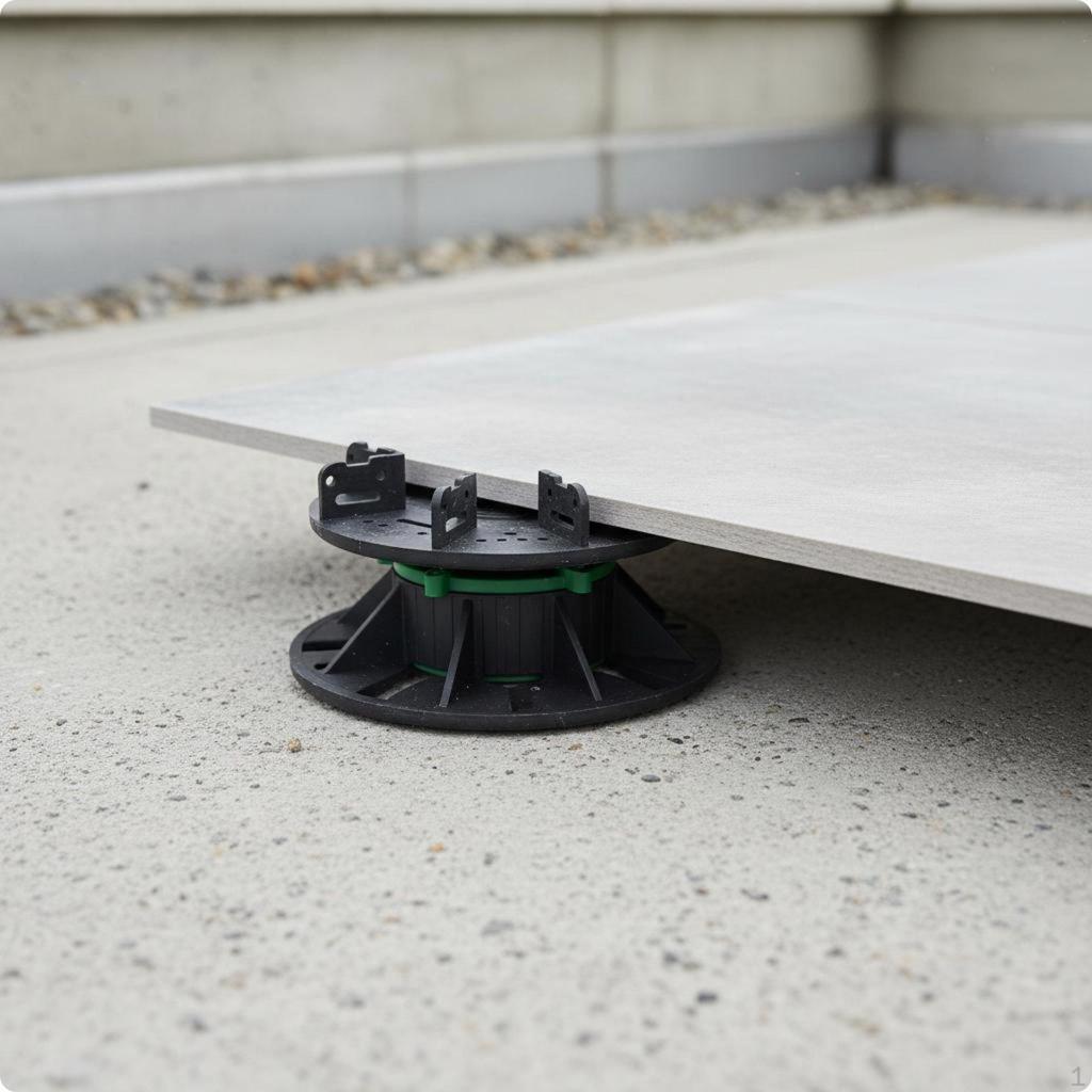 Verstellbarer Terrassenstützfuß Einfach zu nivellieren Erhöhter Boden für Balkon 2535mm