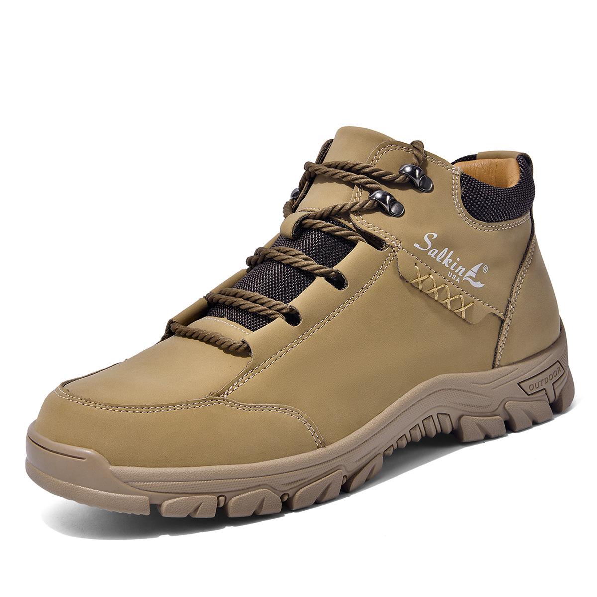 Men s Retro Ankle Martin Boots - Large Size Casual Work Safety Leather Shoes 42