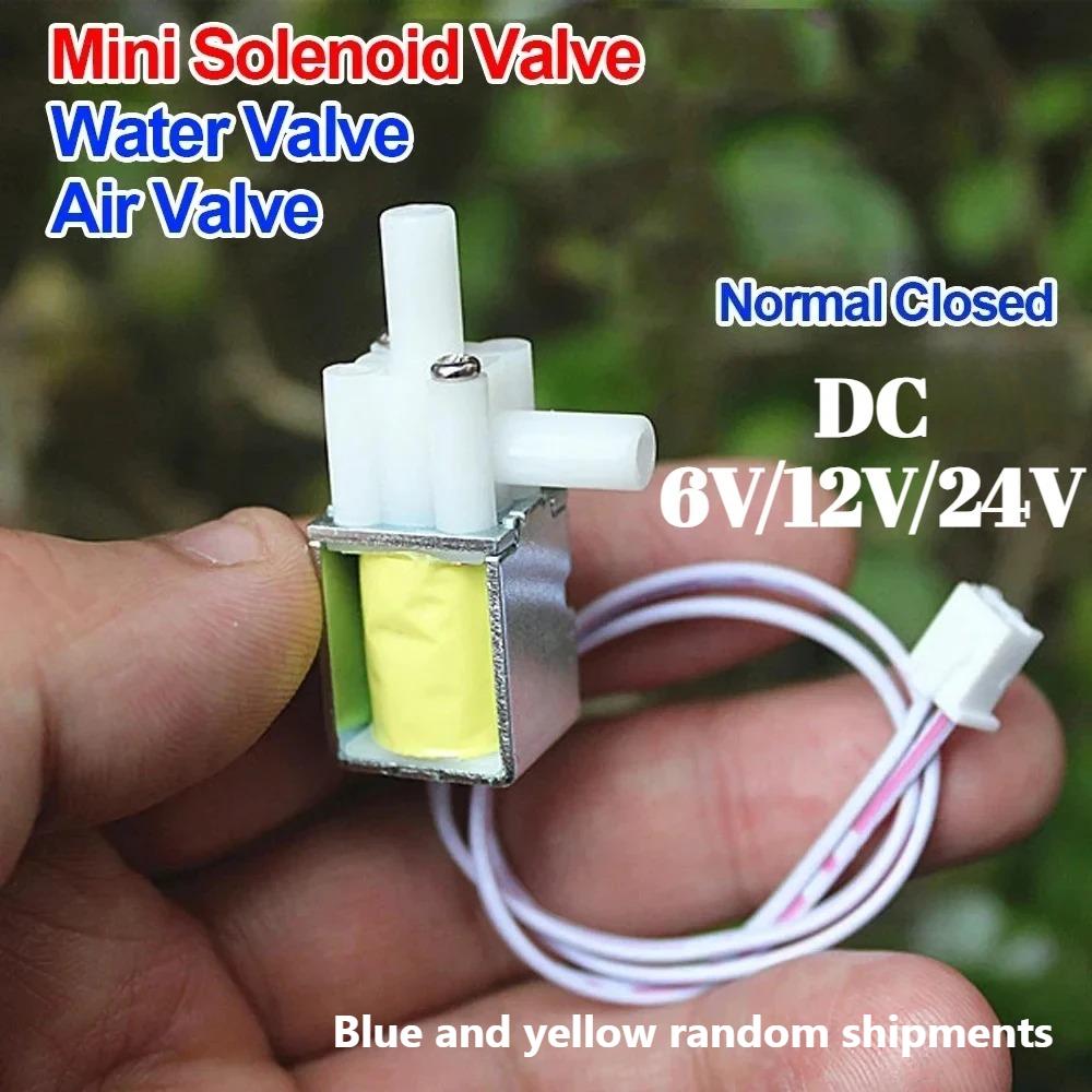 

1pc DC 6V/12V/24V Normally Closed Mini Solenoid Valve - Water Air Vent Valve, Tape Color Random (Blue/Yellow) 6V