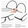 Augenschutz Anti-Blaulicht Lesebrille Blaulichtblockierende TR90 Quadratische Brille Ultraleichte optische Brille +4