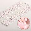 16Tips French Flowers Gel Nail Strips Long Lasting Full Cover Glitter Baking-Free Gel Nail Stickers DIY Manicure Decoration