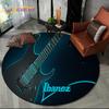 3D E-Gitarre Klassische Gitarre Musik Runder Teppich Teppich für Wohnzimmer Schlafzimmer Kinderzimmer Dekor, Haustierbereich Teppich Rutschfeste Bodenmatte