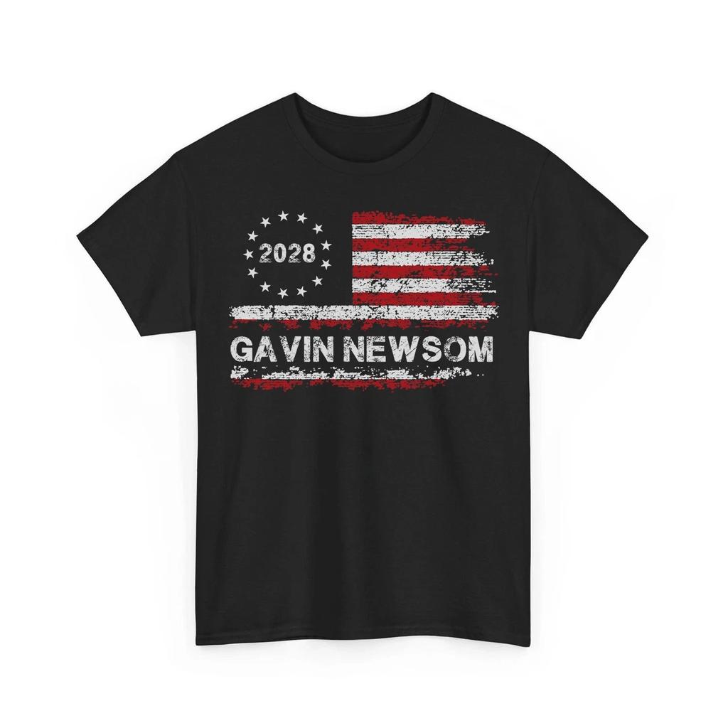 Gavin Newsom 2028 President Election Campaign Democratic 48 Unisex 100% Cotton T-shirt Mens Tees Top