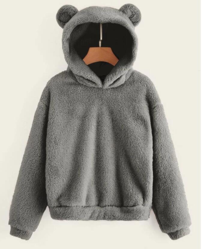 2024 Fluffy Rabbit Ear Hooded Warm Autumn/Winter Sweater