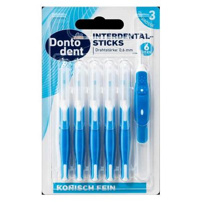 Germany DM Interdental Brush Blue 0.6 Mm ISO 3 6 Pcs.