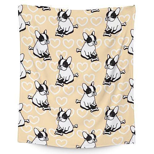 French Bulldog Digital-printed Polyester Bedroom Velvet Flannel Soft Sofa Cover Blanket Fleece Soft Sofa Cover Blankets for Beds