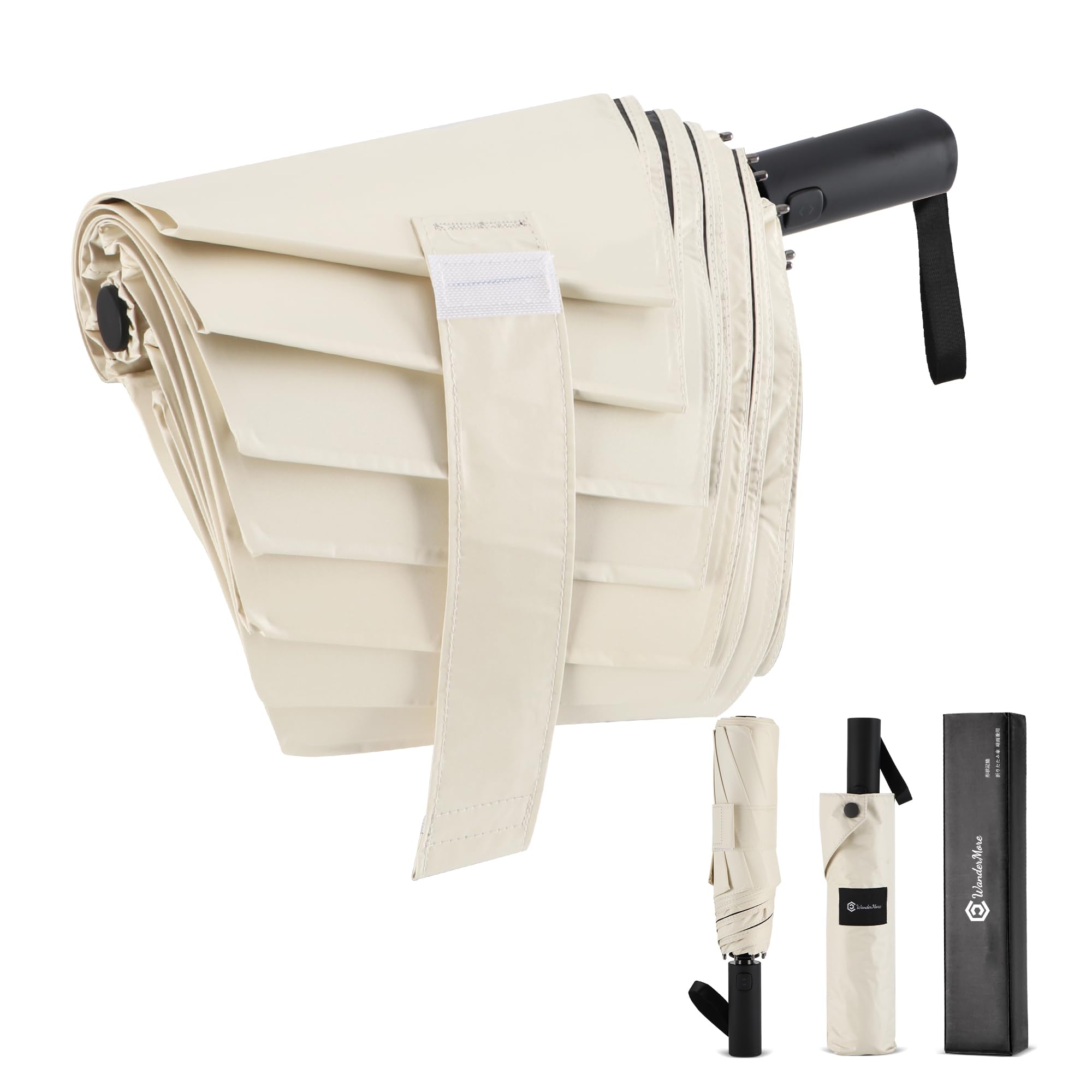 

Самые прочные складки с памятью формы складываются в 3 как для солнечного, так и для дождливого УФ-света, автоматическое открытие и складывание, большой дождевой сезон, УФ-жара, перманентная форма бежевый