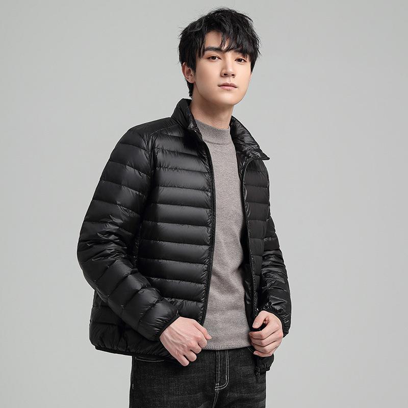 Light Down Comfortable and Versatile Jacket Men's Autumn and Winter Fashion Loose Stand-up Collar Warm Cold Jacket Men