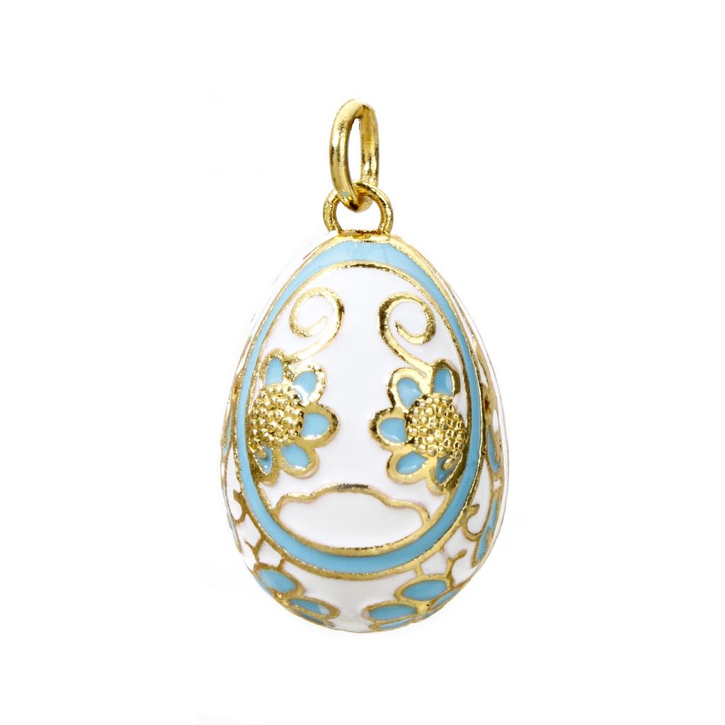 1 Piece Brass Easter Day Series Charms For Jewelry Making 18K Gold Plated Flower Faberge Egg Pendant DIY Findings 28mm x 15.5mm