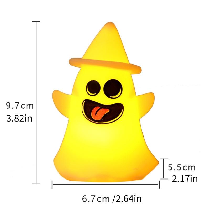 4Pcs Luminated Ghostly Figurine Desk Light Halloween Night Lamp Decoration For Table Mantels Kitchen Countertops Shelf