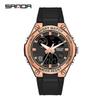 Sanda Men's Multifunctional Dual Display Luminous Waterproof Sports Watch for Teens