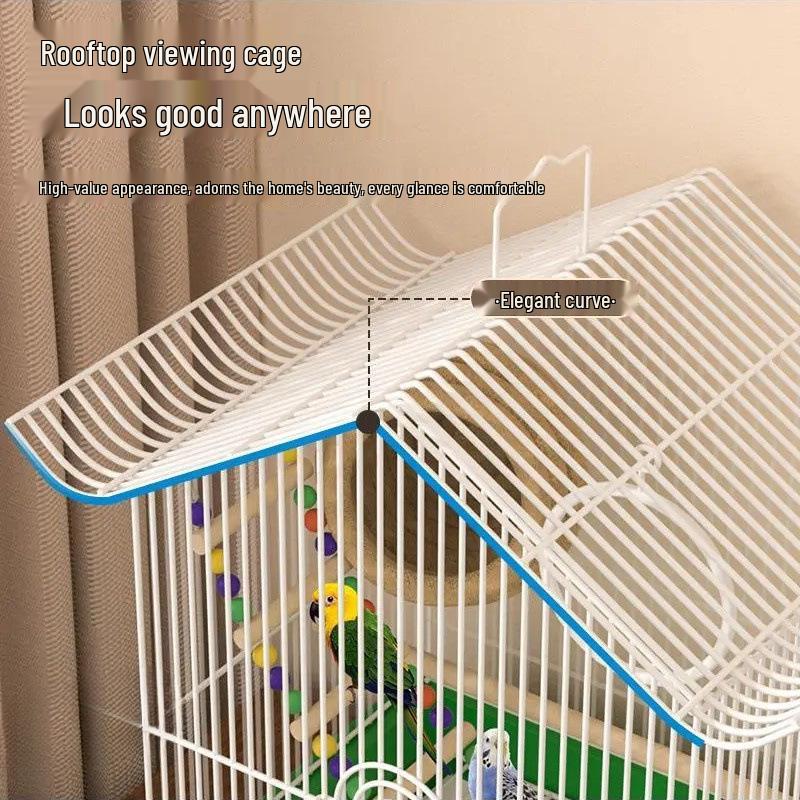 Kompakt díszfém madárkalitka bazsarózsa, gyöngyös pinty vagy hullámos papagáj számára