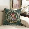 Embroidered Flowers Jacquard Cushion Cover 48x48CM Light Luxury Home Bed Headrest Pillowcase Car Office Sofa Seat Decor