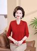 2026 Spring Arrival: Versatile Knit Sweater with Lapel for Middle-Aged and Elderly Women