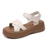 Small Thick-soled Velcro Sandals Women's 2025 Summer New Lightweight and Versatile Commuter Wear with Skirt Beach Shoes