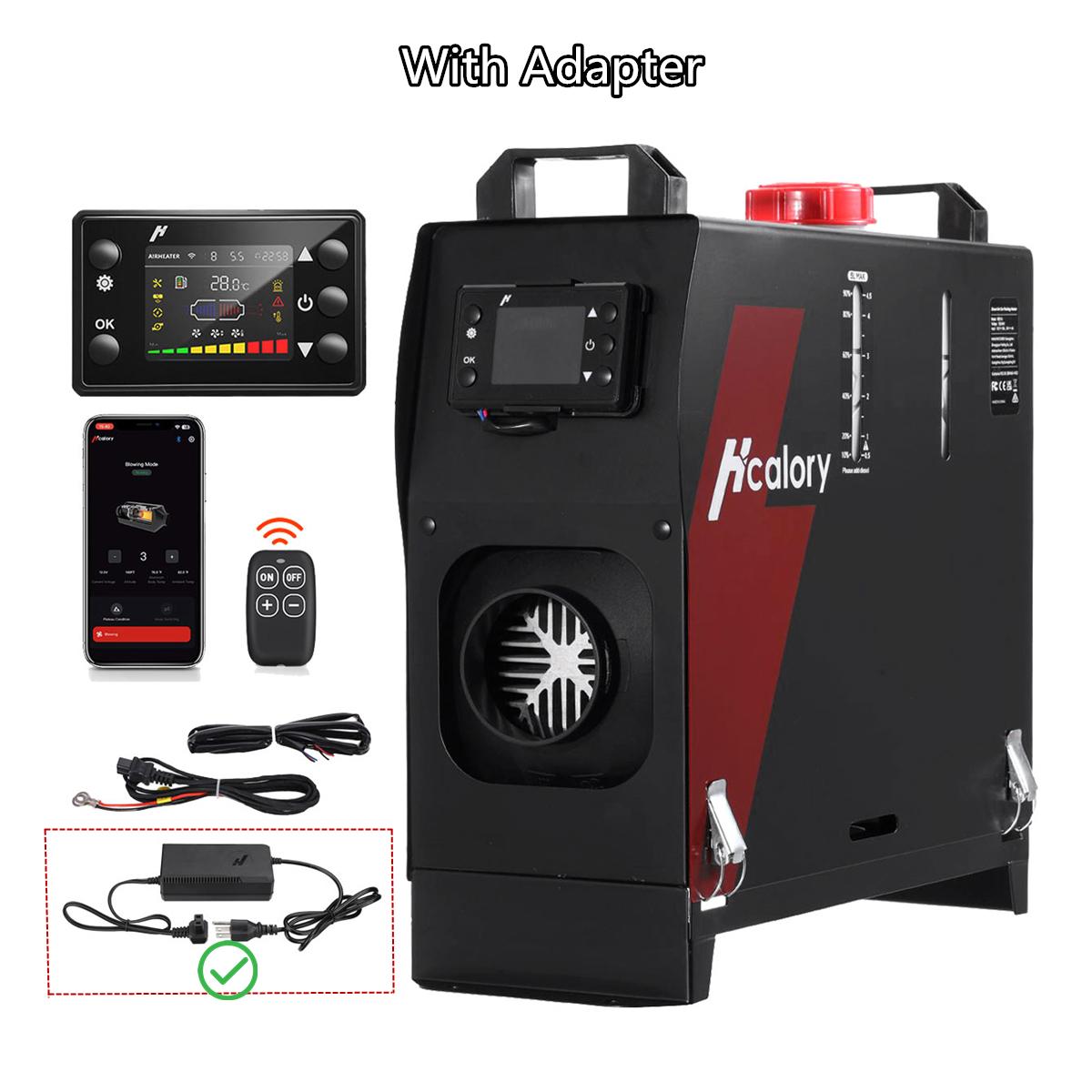 Hcalory Car Parking Heater with AC Adapter 12V/24V Auxiliary Heater Diesel All in One 8KW Air Diesel Heater for Home and Travel With AC adapter