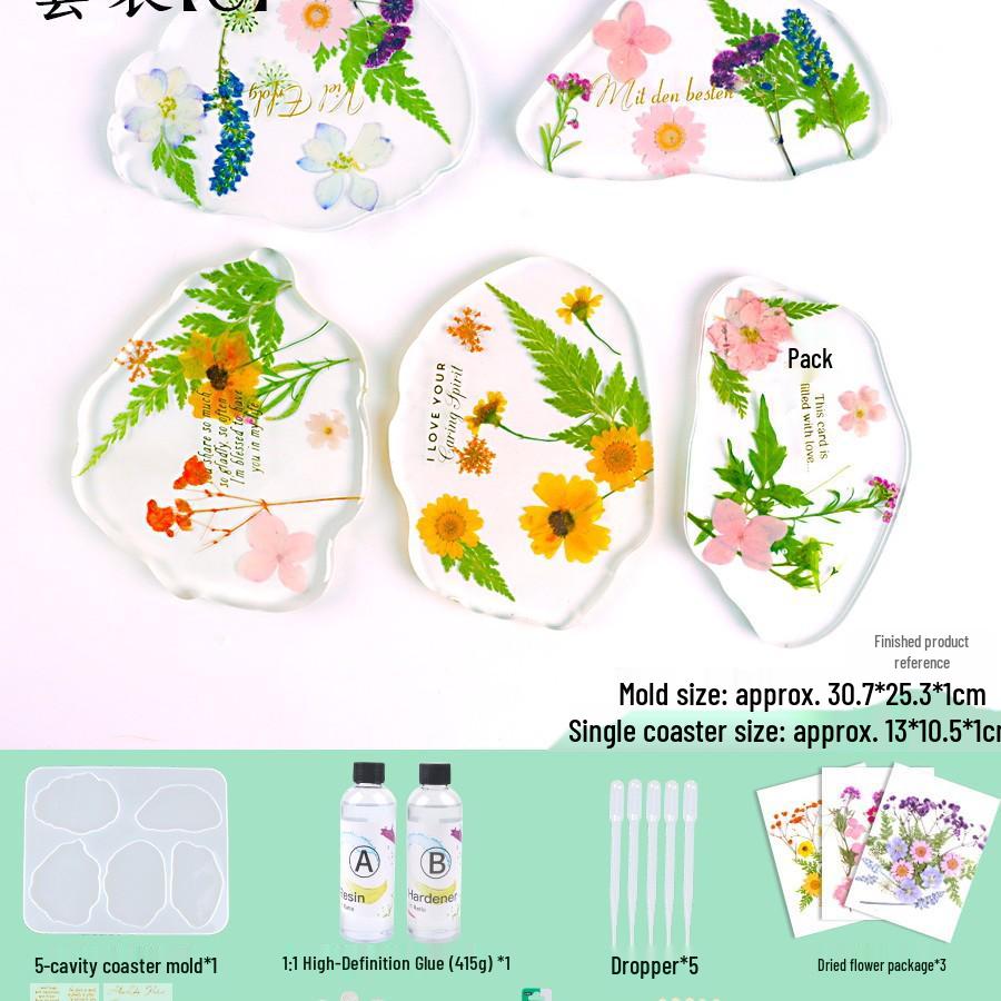 Dried Flower Silicone Keychain Mold for Handmade Pendant Crafting