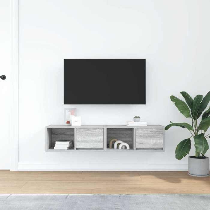 VidaXL Meubles TV 2 pcs sonoma gris 60x31x25,5 cm bois d'ingénierie, banc TV, meuble hifi, centre de divertissement, buffet 861447