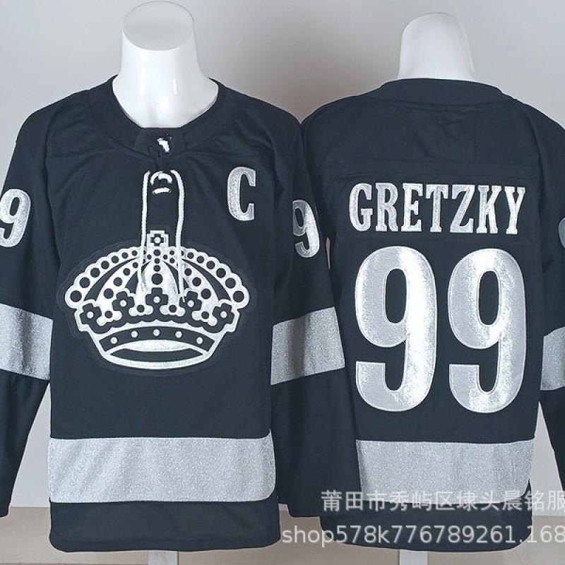 Los Angeles Kings Geborduurde Hockey Jersey Mannen Vrouwen Unisex IJshockey Fan Kleding Zwart Wit Streetwear Stijl