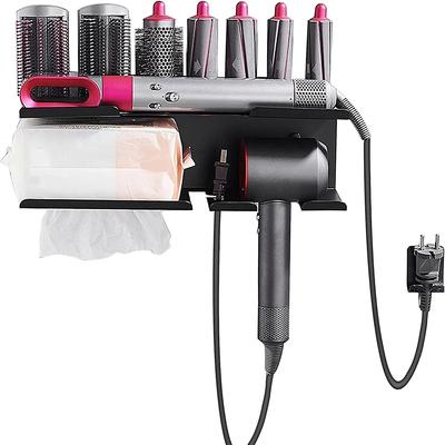 Nástěnný držák pro Dyson Airwrap Styler, pro Dyson Supersonic vysoušeč vlasů, 2v1 nástěnný úložný stojan v ložnici