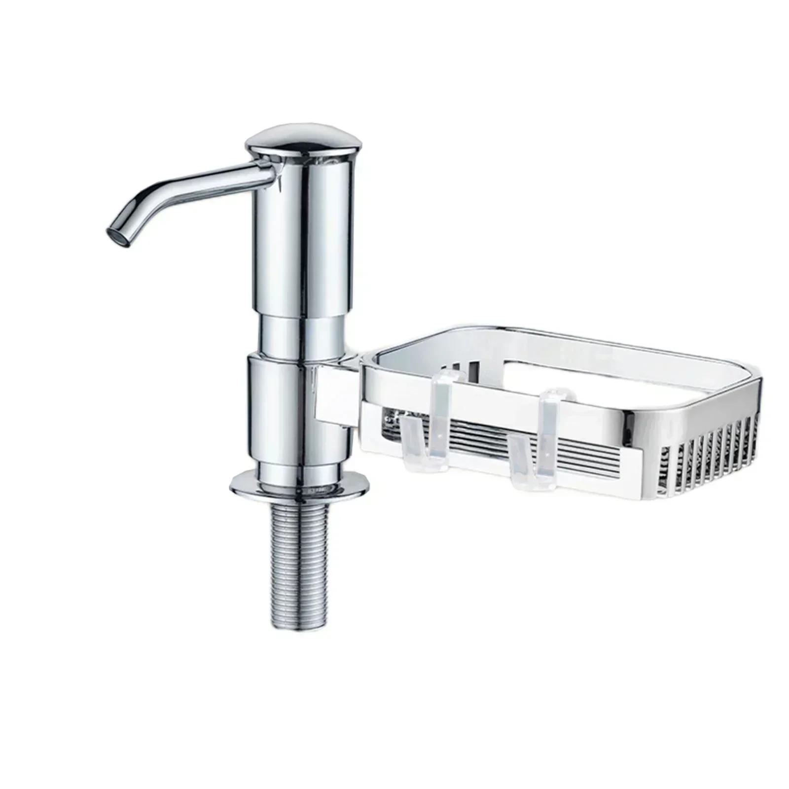

Sink Soap Bottle Sink Soap Dispenser Soap Dispenser Kitchen ABS Material Extended Design Large Flowing Capacity срібний