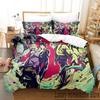 Anime JoJos Bizarre Adventure Bedding Set Duvet Cover Pillowcase King Queen Size Boys Adult Comforter