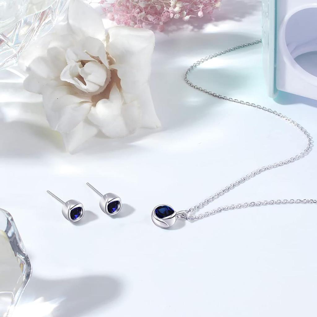 Necklace Earrings Set Birthstone Peridot Natural Stone Silver Pendant Metal Allergy Friendly Accessory Single Jewelry Popular Birthday Christmas Gift