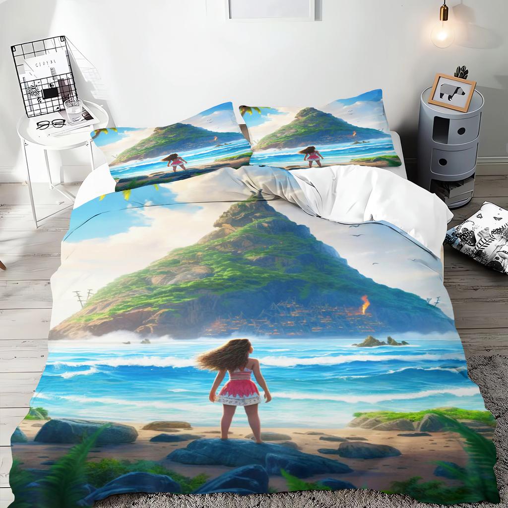 Moana Duvet Cover Set Comforter Bedding 3d Children'S Bedding Set 3-Piece 1 Quilt Cover King Size