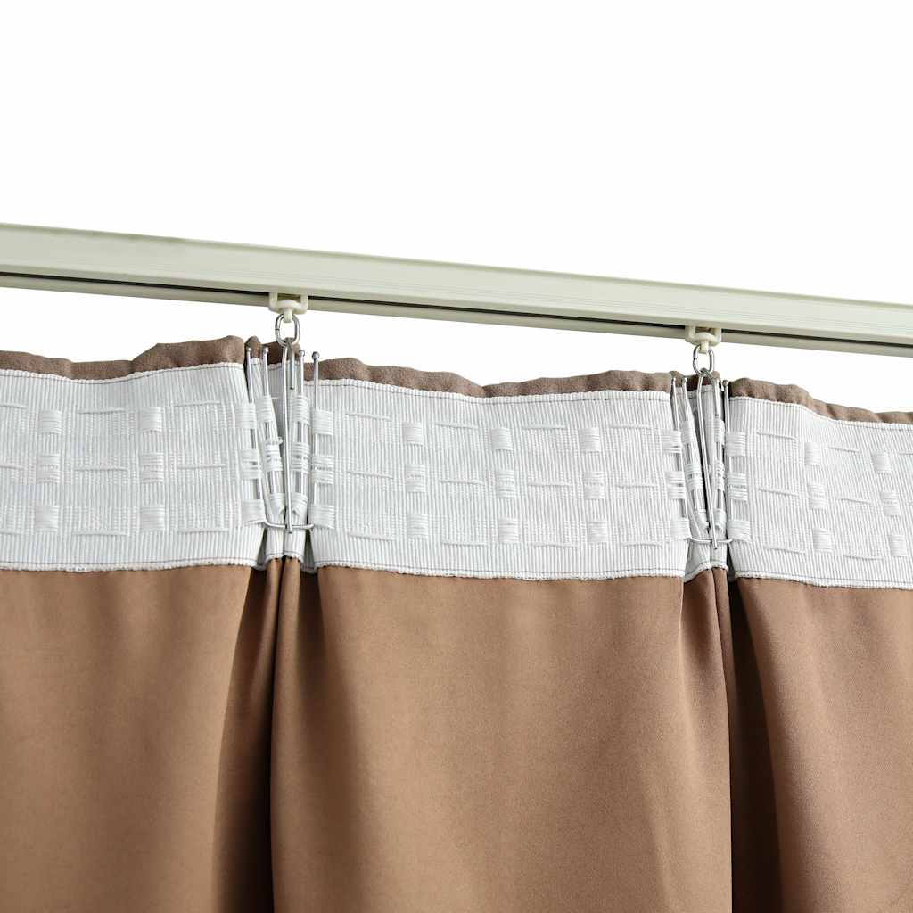 Vidaxl Blackout Curtains with Hooks, 2 Pcs, Taupe, 140X245 Cm