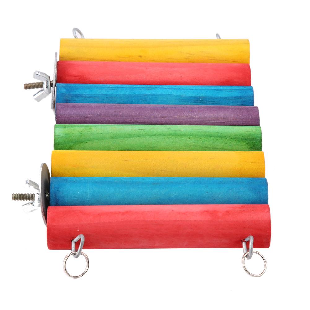 

Wooden Colorful Hamster Springboard Toy Swing Parrot Squirrel Springboard Bridge Toy (Colorful)
