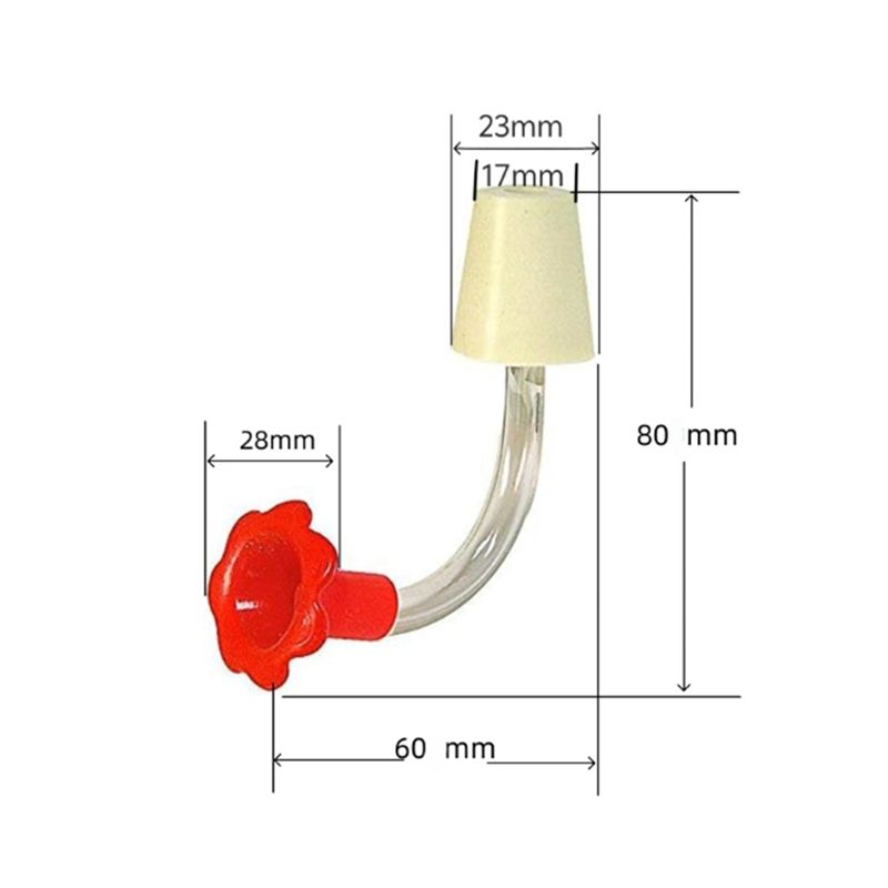M-Modern-6Pcs Hummingbird Feeder Tubes And Stoppers With Red Floral Tip For Outdoor Making Your Own Bird Feeders