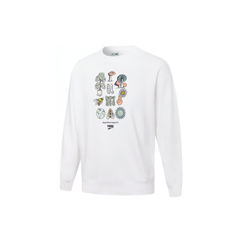 Puma Sweatshirts Men's White Crew Neck Moderate Regular 533677-02