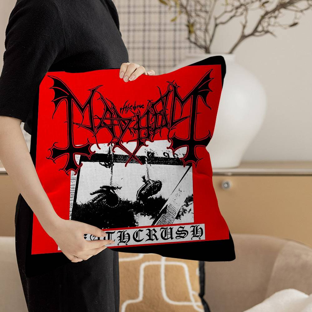 Mayhem Band Kuddar Gåvor Hemmakontor Möbler Sovrum Soffa Bil Kuddfodral Fodral 45x45cm