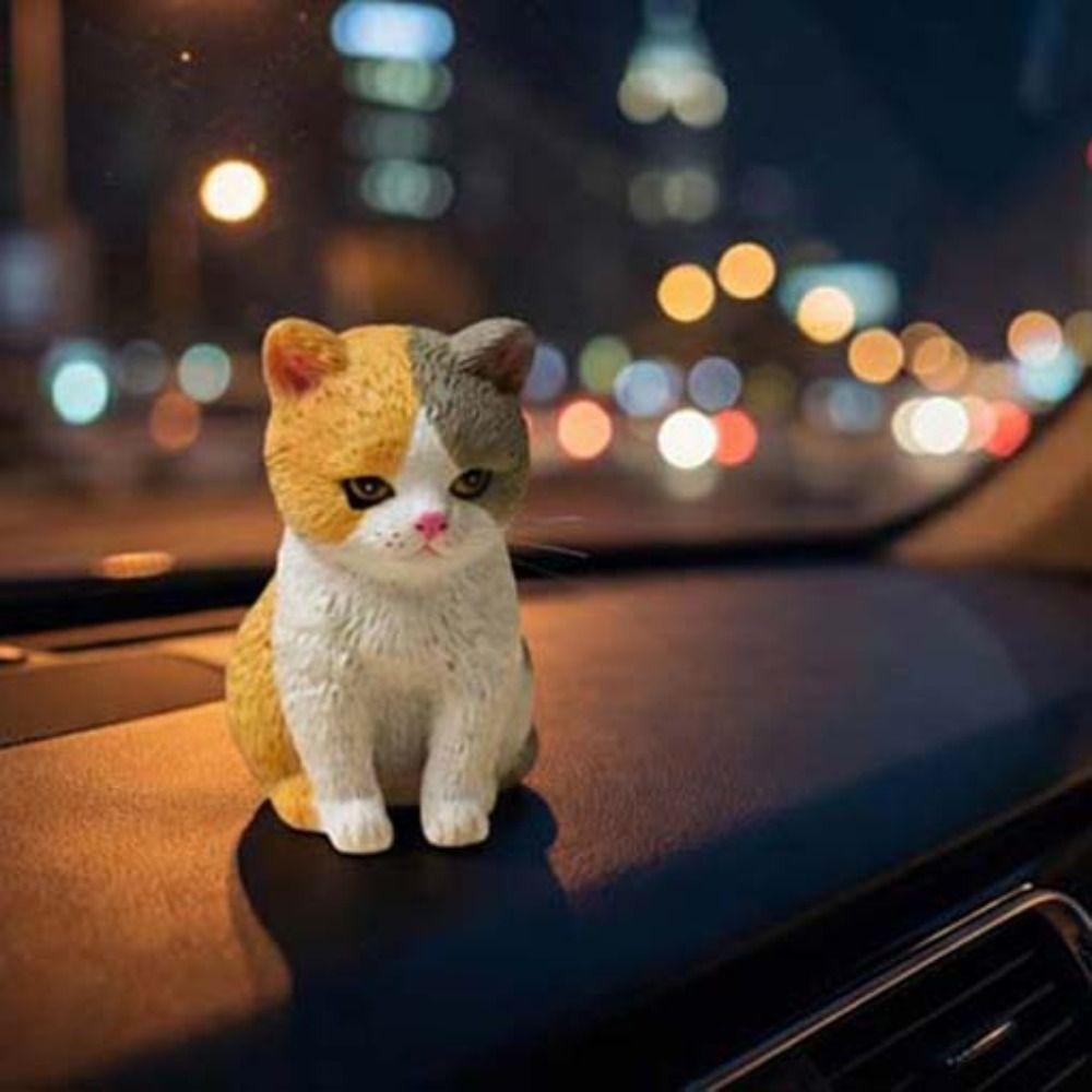 Orange Cat Sitting Cat Pet Model Cartoon Style Cat Decoration Desktop Display