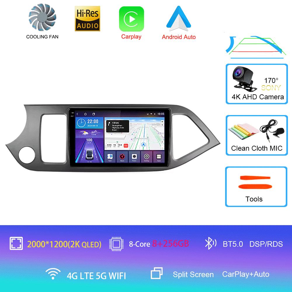 Car Radio Android 14 Carplay WIFI+4G For KIA PICANTO Morning 2011 2012-2016 Navigation GPS Multimidia Video Player Head Unit DSP