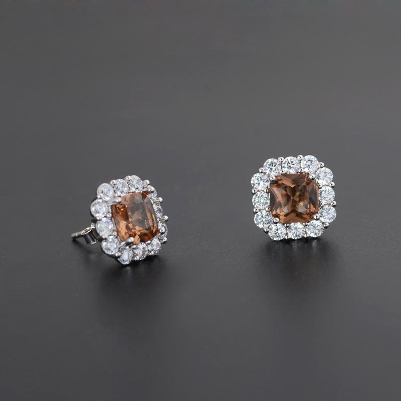 FFGems New Design Created Zultanite Stud Earrings Silver Square Stone Color Change Fine Jewelry For Women Girl Party Gift