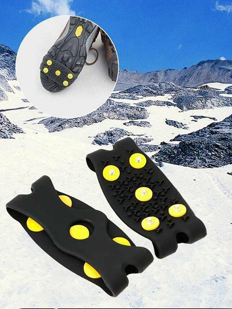 5-Stud Snow Ice Claw Anti Slip Mountaineering Cleats Unisex Snow Claw Shoe Covers Walking Hiking Accessories
