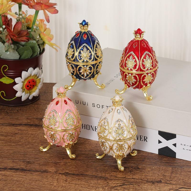 Electroplated Diamond-inlaid Metal Jewelry Box, Craft Item, Decorative Piece, Creative Accessory, Gift for Girls, Display Piece