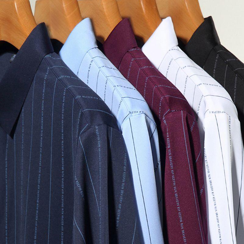 Herren Kurzarmhemd Vielseitig Business Mode Knitterarm Hemd Temperament Hochwertig Streifen