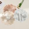 2PCS Solid Color Flower Shaped Placemat Oil-Resistant Tableware Mat Creative Coaster  Living Room