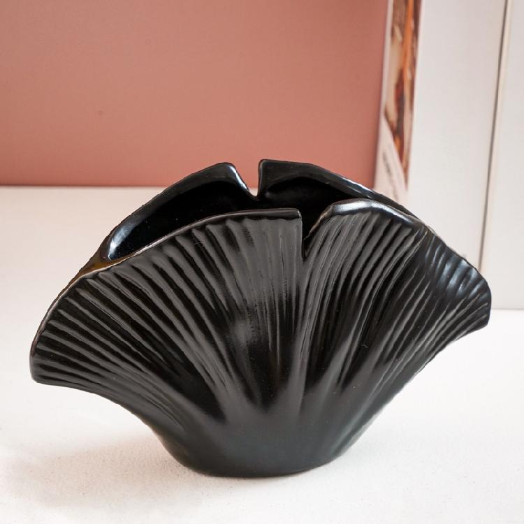 Modern Resin Art Flower Vases Coastal Clam Shell Shape Decorative Vases for Aesthetic Living Room Centerpieces Decors
