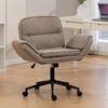 Dreh-Schreibtischstuhl mit überkreuztem Design, verstellbaren Armlehnen in 5 Stufen und Rollen, verdickte Rückenlehne, für Home Office, Schlafzimmer und Wohnzimmer, Teddy-Fleece