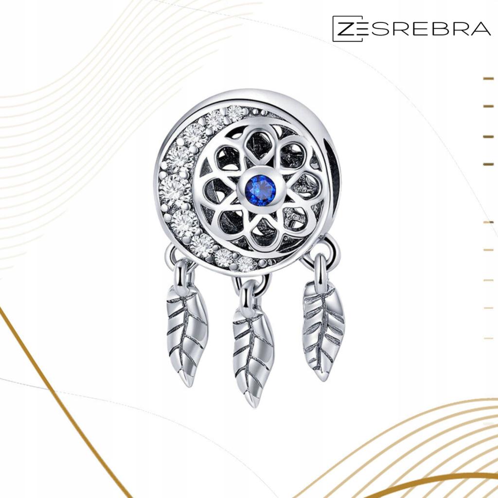 Dreamcatcher Charms 925 Bead Feather Moon Charms Pr S925