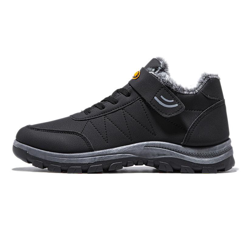 Winter velvet new snow boots high-top outdoor platform casual shoes winter warm cotton shoes 39 чёрный