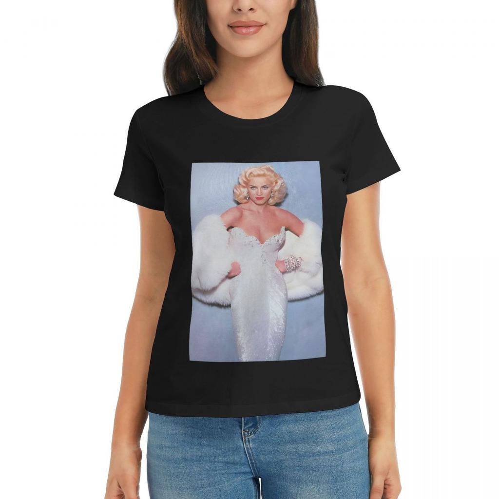 Women TShirt Vintage Qeen Of Pop 80s Madonna Summer Short Sleeve Tees ONeck Cotton T Shirts Clothes Tops Streetwear