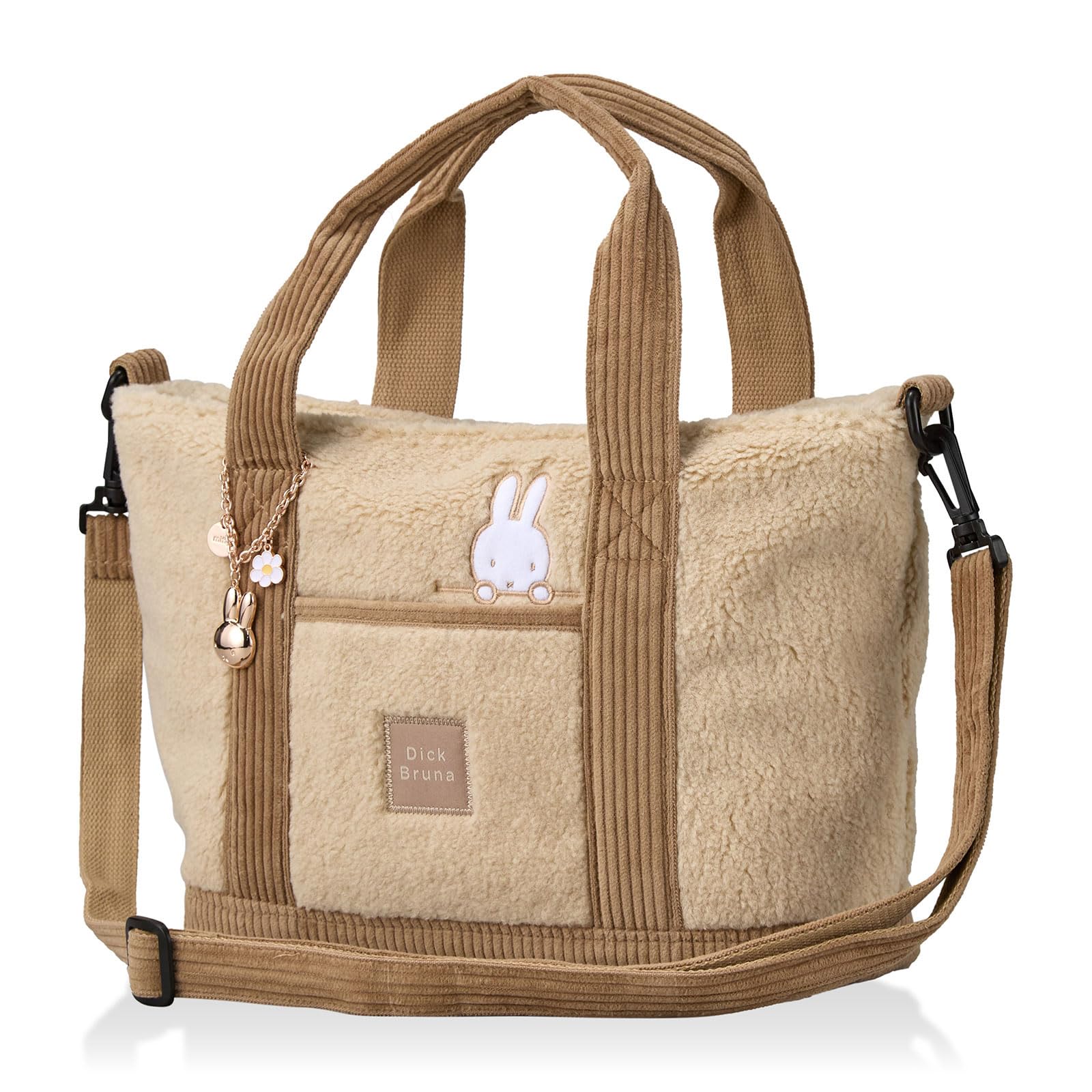 

Hapitas Miffy Boa Tote Bag 6084, Medium, B300, Ivory