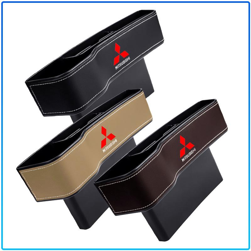2Pcs Car Seat Organizer Seat Crevice Storage Box Multifunction Goods For Mitsubishi Lancer Lancer ASX Outlander 2 3 Pajero Mirage Exzos Pajero 4