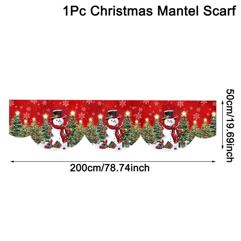 Christmas Snowman Fireplace Mantel Scarf Christmas Decorations for Home 2026 Living Room Xmas Navidad Natal Gifts New Year 2026