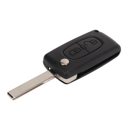 2 Button Flip Remote Key Case Black Easy To Carry Replacement for Peugeot 107 207 307 307cc 308 SW